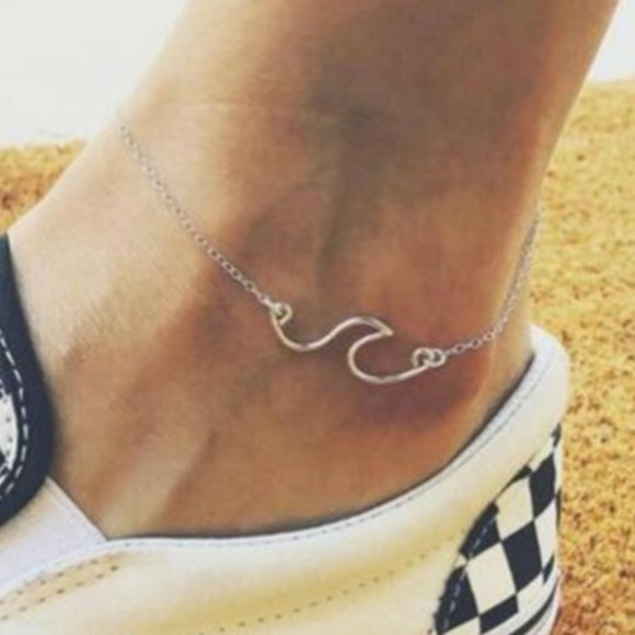 Wave Ankle Bracelet-Adjustable Chain - Picture 2 of 3